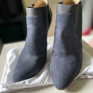 Jimmy Choo | Blue Nubuk Matte Leather Ankle Boot | Size 38